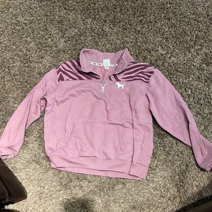 PINK  half zip purple sweat Shirt